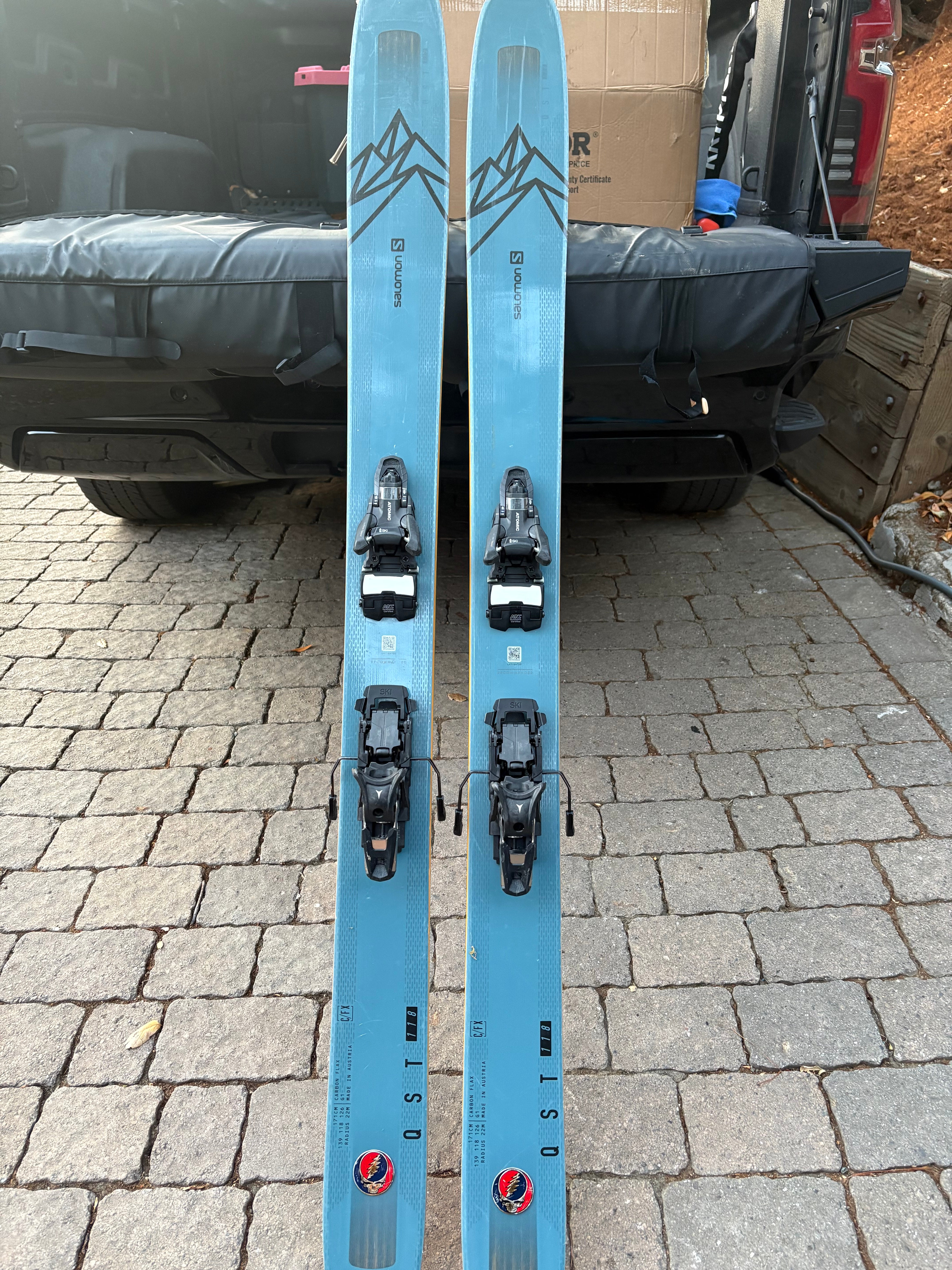 Unisex 2020 Salomon 171 cm Powder QST 118 Skis With Bindings Max