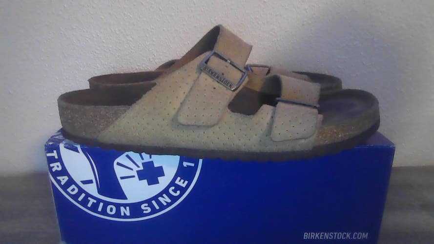 Birkenstock Arizona Perforated Suede Light Sand Colored