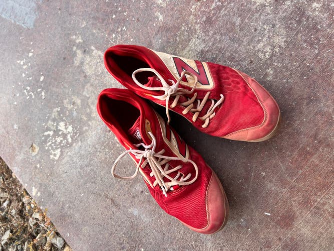 Red Men's Size 13.0 (W 14.0) Adult New Balance Low Top Metal (Used)