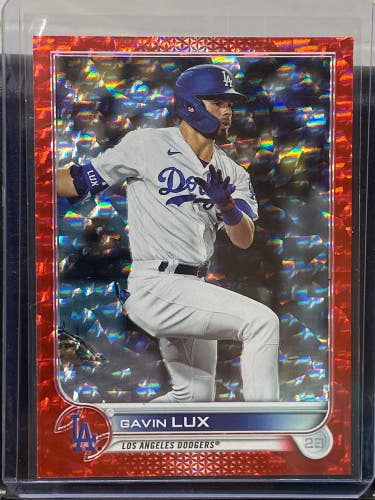 Gavin Lux Dodgers Topps 2022 Series 2 Red Lava Parallel #389