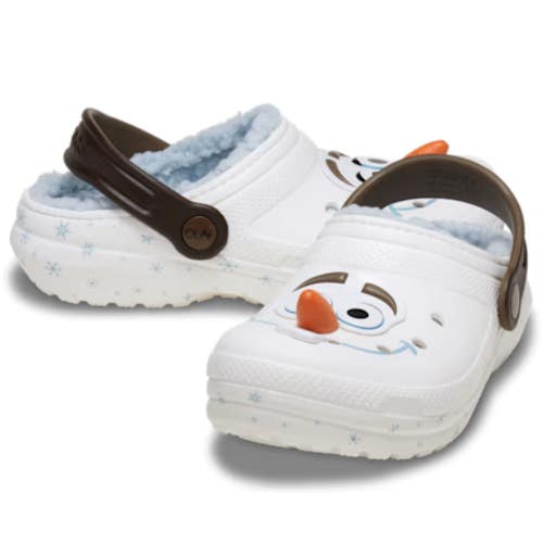 Crocs Disney Frozen Olaf Lined Classic Clogs Toddler 4 White Casual Shoes KFC987