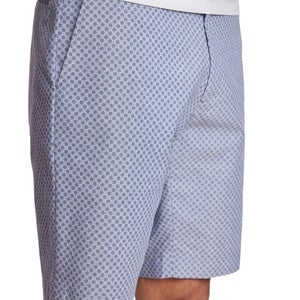 Paisley & Gray Shorts Men's 32 Blue Polka Dot Cotton Flat Front Slim Fit KFC908