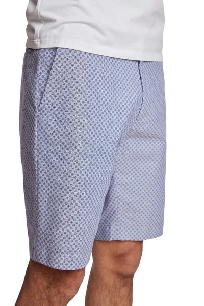 Paisley & Gray Shorts Men's 32 Blue Polka Dot Cotton Flat Front Slim Fit KFC908