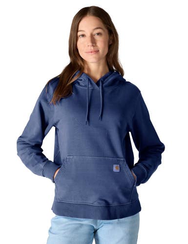 Carhartt Hoodie Women's S Lunar Blue French Terry Midweight Relaxed Fit KFC1029
