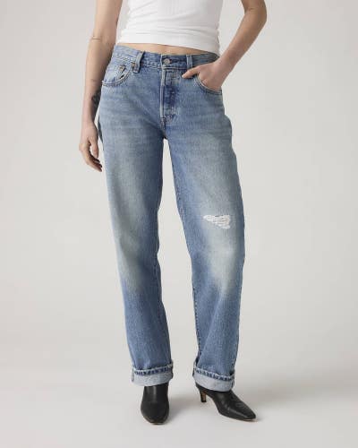 Levi's 501 90s Selvedge Jeans Womens 23X30 Blue Denim Cotton Straight Leg KFC960