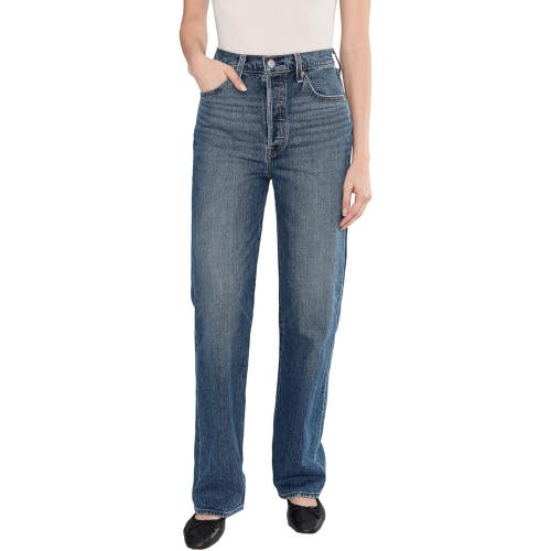 Levi's Ribcage Jeans Women's 28x32 Blue Denim High-Rise Straight Leg KFC945