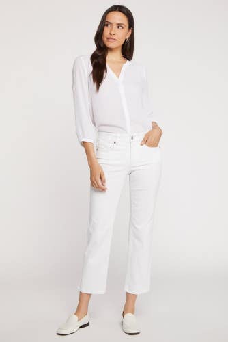 NYDJ Marilyn Jeans Women's 16X27 Optic White Denim Straight Leg Cropped KFC893