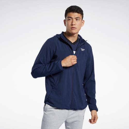 Reebok Training Essentials Track Jacket Men's S Navy Long Sleeve Full Zip KFC920