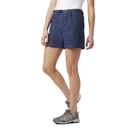 Columbia Sandy River Cargo Shorts Womens 1X Blue 6" Inseam Belted Waist KFC1097