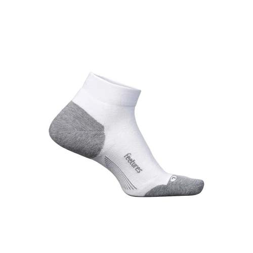 Feetures Elite Max Unisex XL White Gray Stretch Cushion Low Cut Socks KFC847