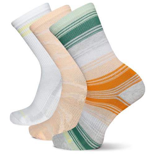 Merrell Everyday Crew Socks Unisex S/M Multicolor Striped Stretch 3-Pack KFC917