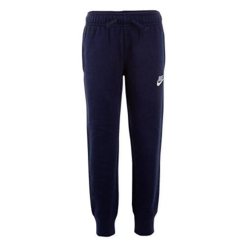 Nike Club Fleece Rib Cuff Pant Boys 6 Midnight Navy Elastic Waist Joggers KFC851