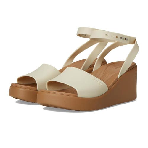 Crocs Brooklyn 209406-0OB Sandal Womens 7M Sandstone Ankle Strap Wedges ZOGG2961