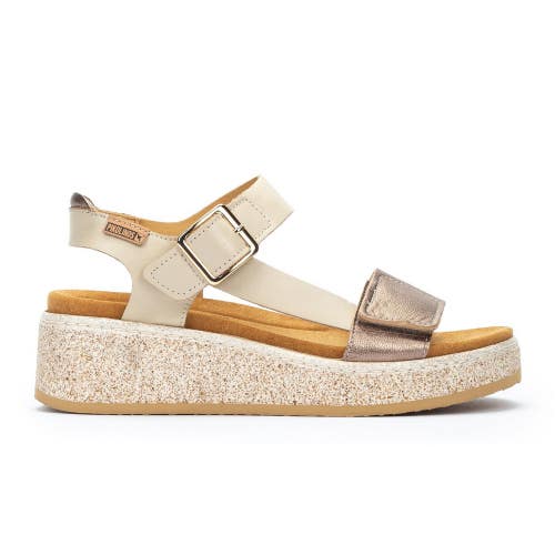 Pikolinos Alzira W9D-1527C1 Sandal Womens 10.5-11B Marfil Leather Wedge ZOGG2960