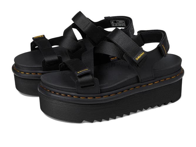 Dr. Martens Kimber II Sandals Womens 10 Black Adjustable Strap Platform HTAT1607