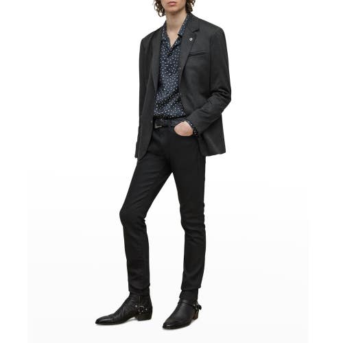 John Varvatos Bryson Blazer Mens 44 Charcoal Gray Notch Lapel Snap Front GBO2693