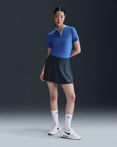 Nike Tour Skirt Women's XS Thunder Blue Stretch Dri-FIT Flouncy Golf DSGL1385
