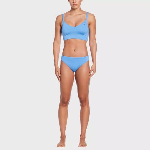 Nike Swim Essential Bikini Set Women Medium Blue Adjustable Strap Beach DSGL1332