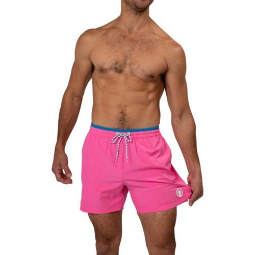 Chubbies Classic Swim Trunk Men's S Pink 4-Way Stretch Drawstring Waist DSGL1351