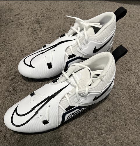 NEW Nike Alpha Menace Pro 3 White Navy Football Cleats CT6649-108 Size 15
