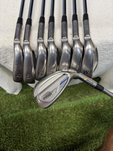 Ping I Series E1 Iron Set (4-W,U) CFS Stiff Flex Shaft RH Yellow Dot