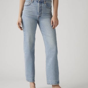 Levi's Ribcage Ankle Jeans Women's 32x27 Blue Denim Cotton Straight Leg KFC1096