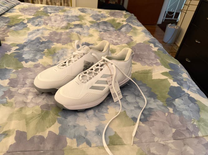 White Men's Size M 11.0 (W 12.0) Adult Low Top Adidas Metal (New)