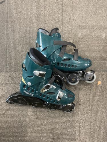 Used Roces INLINE SKATES Senior Roller Quad Skates Green Senior 12 11614-S000240656
