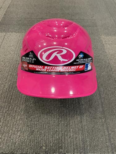 Used Rawlings OFFICIAL BASEBALL HELMET Batting Helmet No Mask Pink SM 11614-S000240619