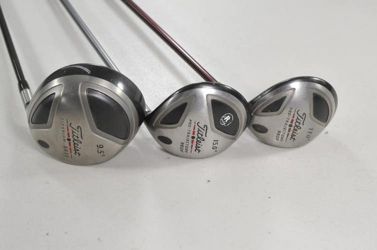 Titleist 983E 9.5* Driver, 980F 3 and 5 Fairway Woods Set Stiff/Regular # 222891