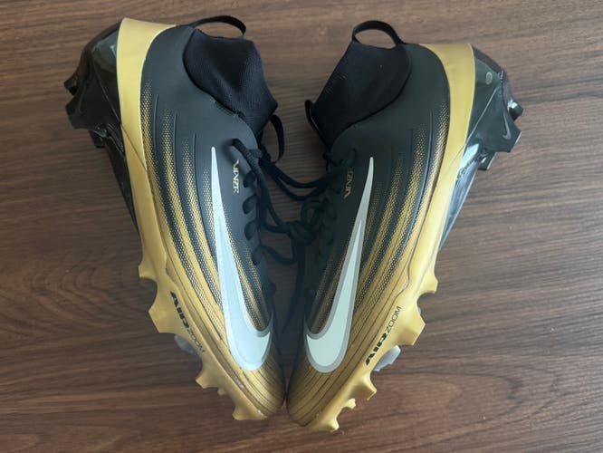 Nike Vapor Pro 1 Football Cleats Black Metallic Gold FB3298-003 size 11