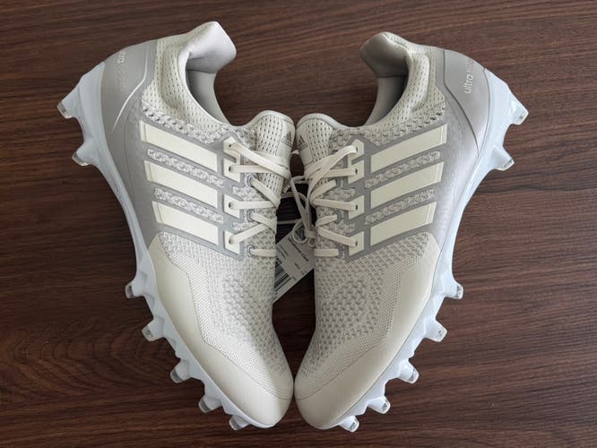 Size 13.5 Adidas UltraBoost Football Cleats Mens Talc Grey White Granite JP7409