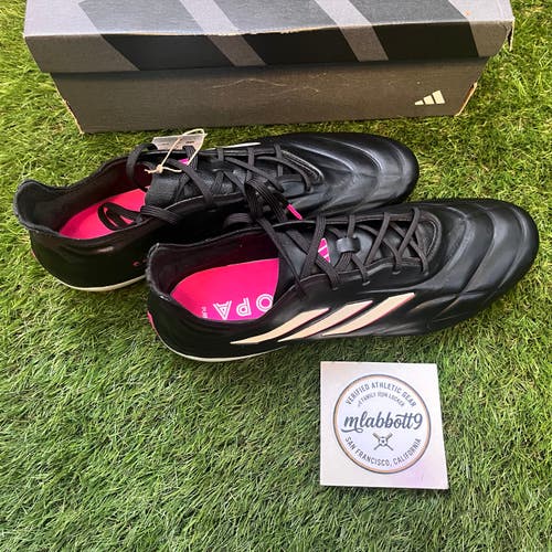 Adidas Copa Pure.1 FG Cleats (HQ8904) - Core Black/Shock Pink - Size 12 - K-Leather - New (DS)