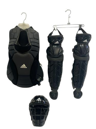 Used Adidas 9-12 CATCHERS SET Catchers Helmet w/Mask Black One Size 11692-S000154572