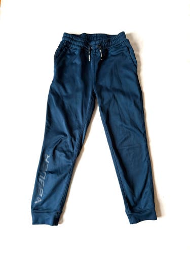 Bauer Team hockey Navy Fleece Joggers Sweatpants drawstrings Youth M unisex