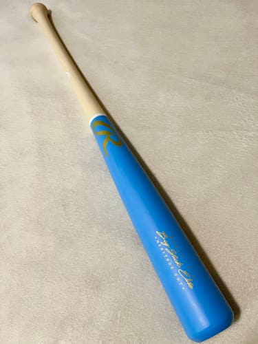 Rawlings 33”/32oz 110 Model Big Stick Elite Maple Wood Baseball Bat Baby Blue/Natural/Gold NEW