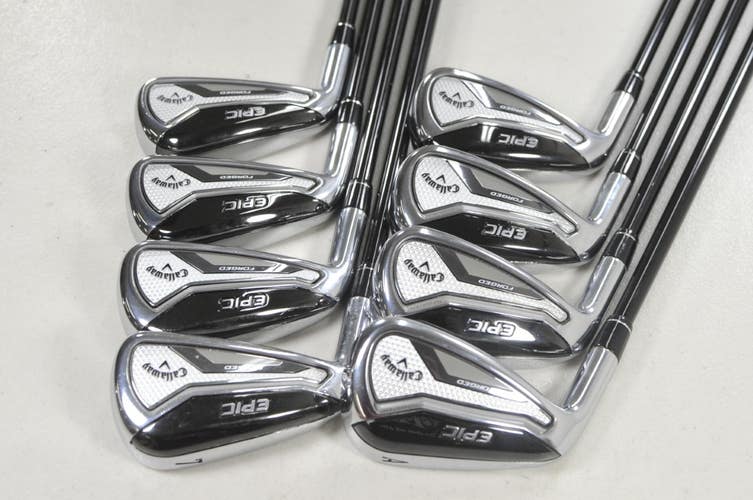LEFT HANDED Callaway Epic Forged 4-PW,AW Iron Set Regular Flex Graphite # 222781