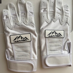Baseball Batting Gloves Digital Leather Palm Size Large Red Rock Baseball white (New)
