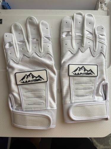 Baseball Batting Gloves Digital Leather Palm Size Large Red Rock Baseball white (New)