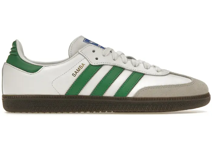 Size 7 - adidas Samba OG Footwear White Green (MENS) IG1024