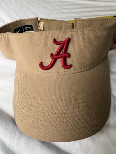 Share University of Alabama Crimson Tide Nike Dri-Fit Visor - Tan - Adjustable (Used)