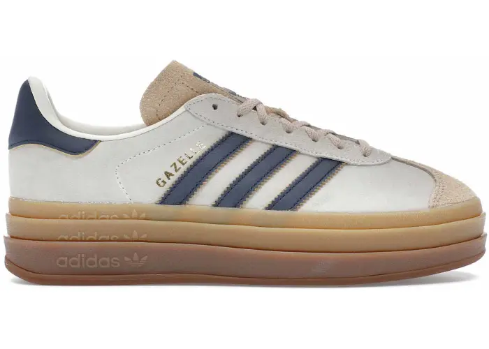 Size 7 - adidas Gazelle Bold Cream Night Indigo (Women's) JQ5126