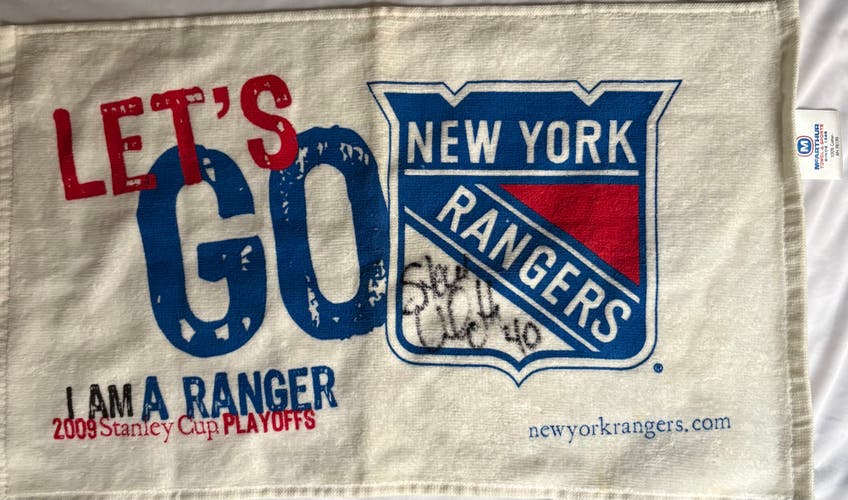 New York Rangers 2009 Stanley Cup Playoffs Rally Towel Collectible - Steve Valiquette Auto