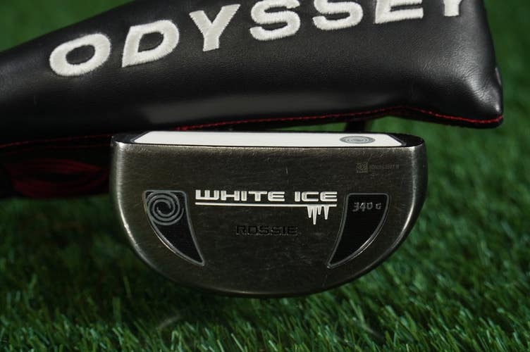 Odyssey White Ice Rossie 340G Putter Black Mid-Mallet 35" Steel Shaft RH +Cover