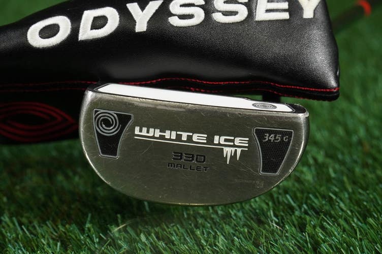 Odyssey White Ice 330 Putter Mid-Mallet Plumbers Neck 345g 35" Steel RH +Cover
