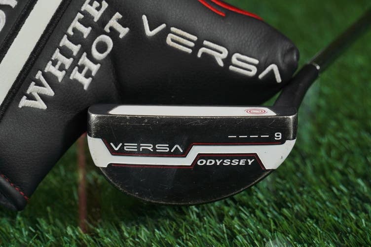 Odyssey White Hot Versa 9 Black Putter Mid-Mallet 35" Steel Shaft RH +Cover