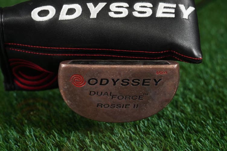 Odyssey Dual Force Rossie II USA Putter Mid-Mallet 35" Steel Shaft RH +Cover