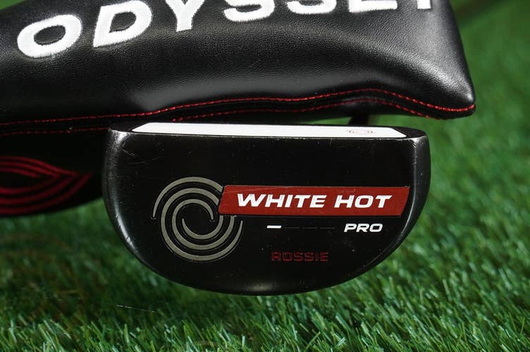 Odyssey White Hot Pro Rossie Putter Black Mid-Mallet True Temper 34" RH +Cover