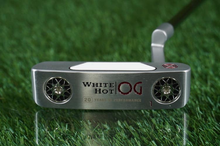 Odyssey White Hot OG 1 Putter Plumbers Neck Blade 35" Steel Shaft RH + Cover
