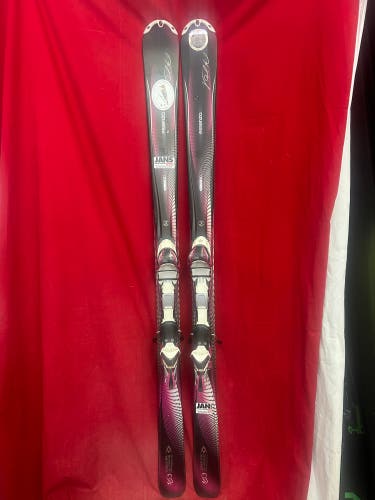 Völkl Essenza Charisma all mountain 163cm skis, marker charisma binding range: 270-350mm, 79 waist,